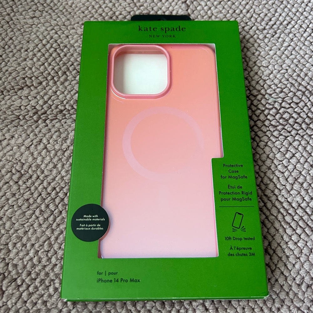 Kate Spade New York Glossy Pink iPhone 14 Pro Max Phone Case with MagSafe